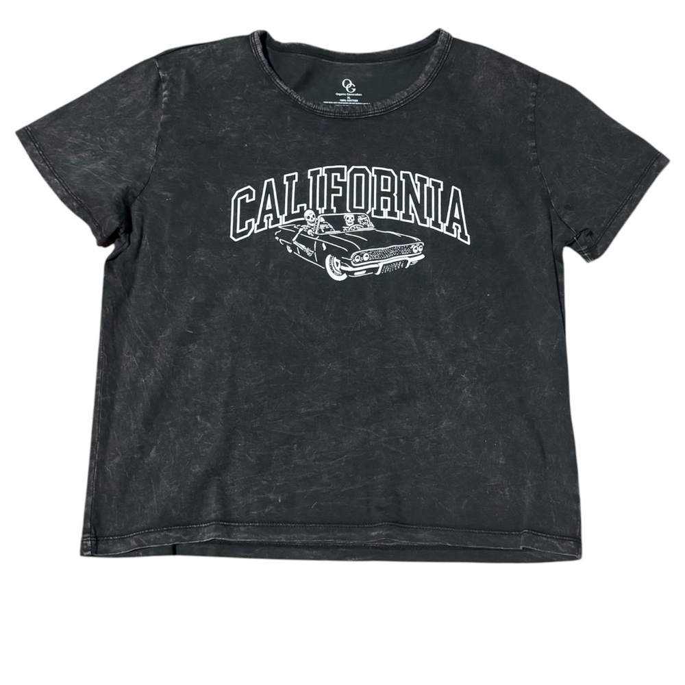 NWT Black California Graphic Crop Top size XL